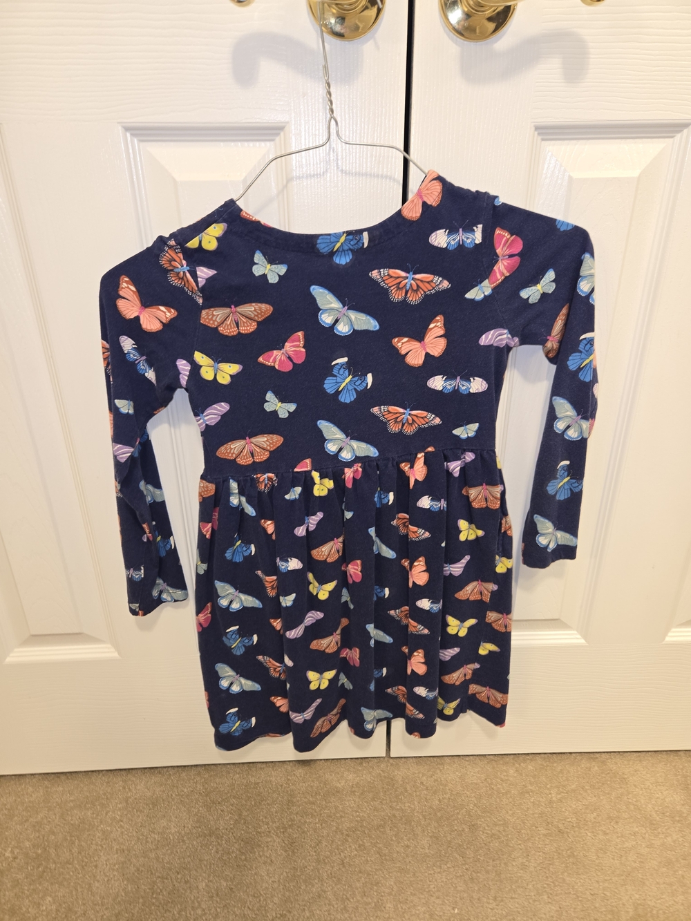 Mini Boden Navy Long Sleeve Butterfly Dress 9-10y - Picture 2 of 5